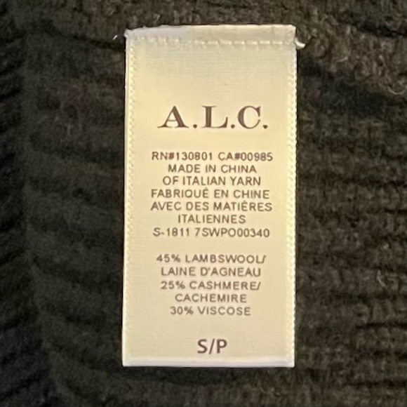 A.L.C. Jasper Colorblock Cuffs Ribbed Wool Cashmere Blend Sweater - Picture 15 of 16
